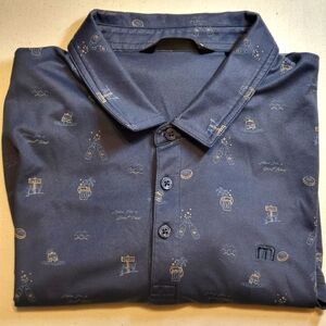 Travis Mathew Dress To Impress Mood Indigo Mens Golf Polo Size XXL